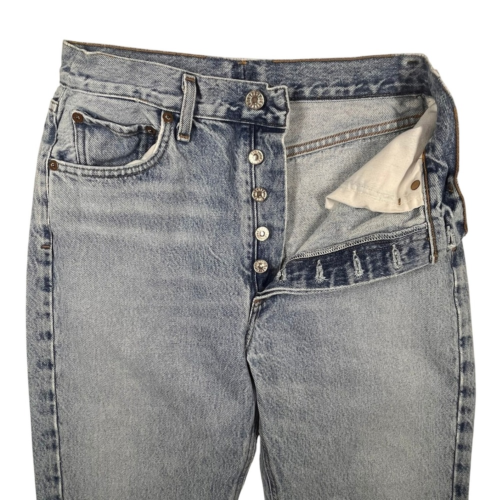 Agolde Riley High Rise‎ Straight Crop Jeans Light Indigo Raw Hem Women's 27x26 - Picture 5 of 14